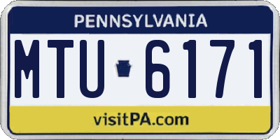 PA license plate MTU6171