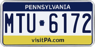 PA license plate MTU6172