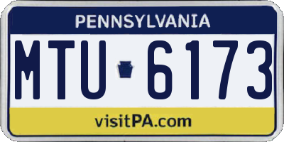 PA license plate MTU6173