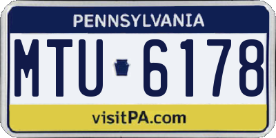 PA license plate MTU6178