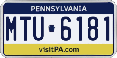 PA license plate MTU6181