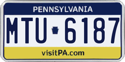 PA license plate MTU6187