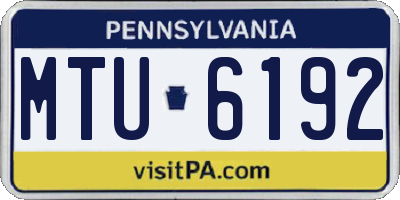 PA license plate MTU6192
