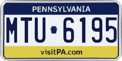 PA license plate MTU6195