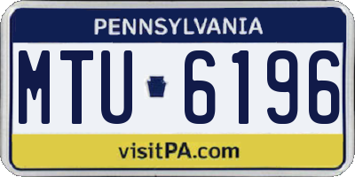 PA license plate MTU6196