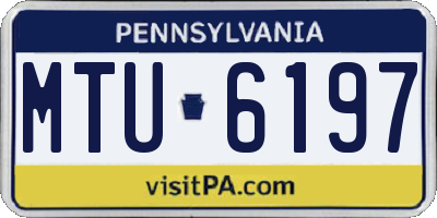 PA license plate MTU6197