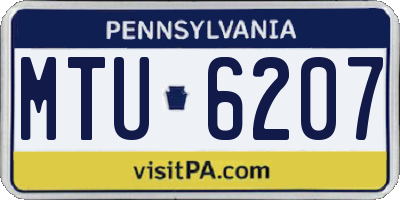 PA license plate MTU6207