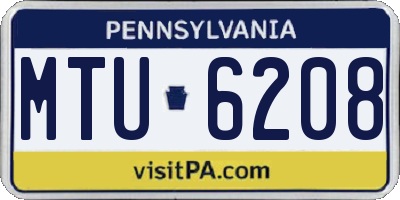 PA license plate MTU6208