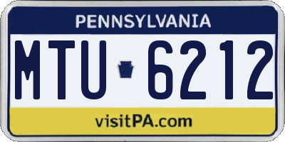 PA license plate MTU6212