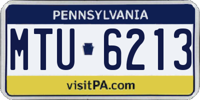 PA license plate MTU6213