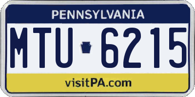 PA license plate MTU6215