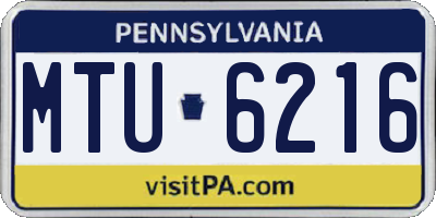 PA license plate MTU6216