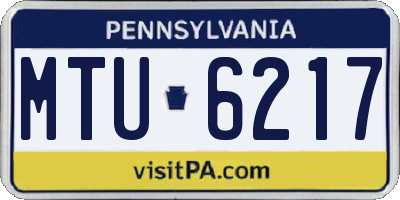 PA license plate MTU6217