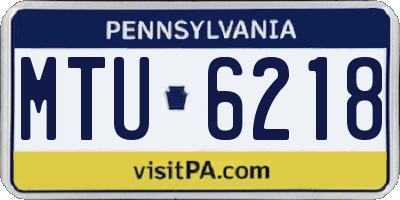 PA license plate MTU6218