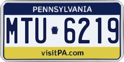 PA license plate MTU6219