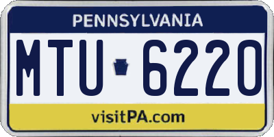 PA license plate MTU6220