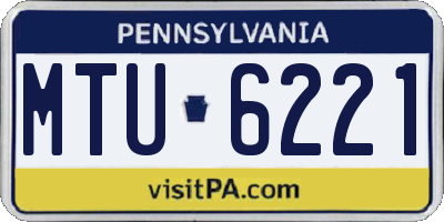 PA license plate MTU6221