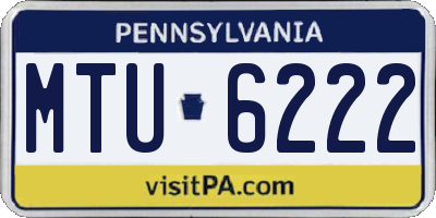 PA license plate MTU6222