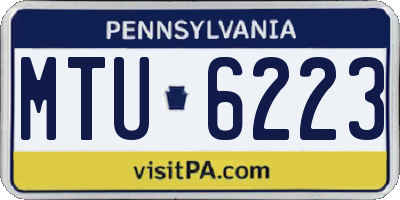 PA license plate MTU6223