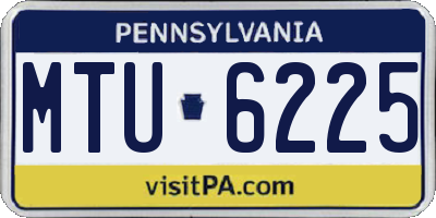 PA license plate MTU6225