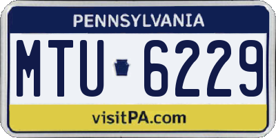 PA license plate MTU6229