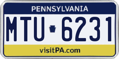 PA license plate MTU6231