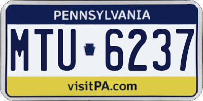 PA license plate MTU6237
