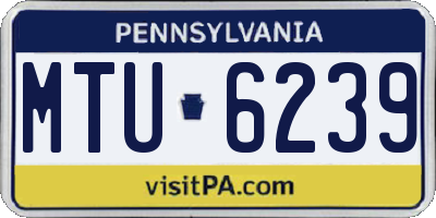 PA license plate MTU6239