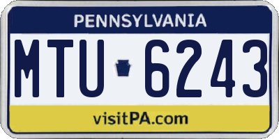 PA license plate MTU6243