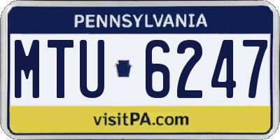 PA license plate MTU6247
