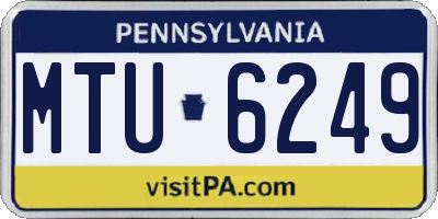 PA license plate MTU6249