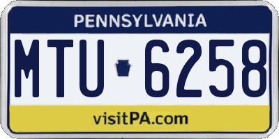 PA license plate MTU6258