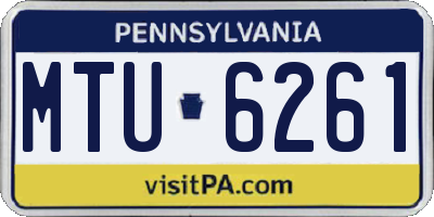 PA license plate MTU6261