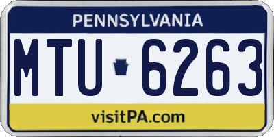 PA license plate MTU6263