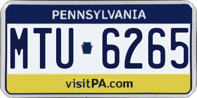 PA license plate MTU6265