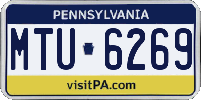 PA license plate MTU6269