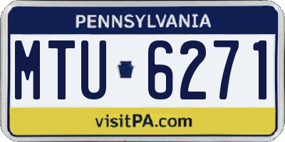 PA license plate MTU6271