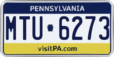 PA license plate MTU6273