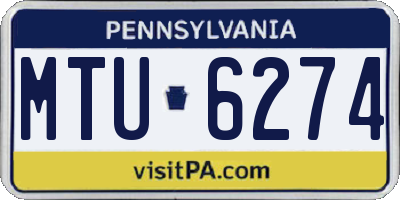 PA license plate MTU6274