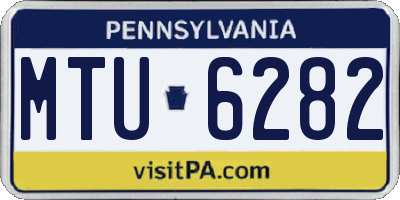 PA license plate MTU6282