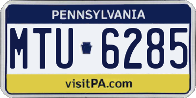 PA license plate MTU6285