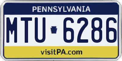 PA license plate MTU6286