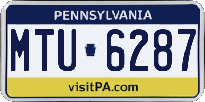 PA license plate MTU6287