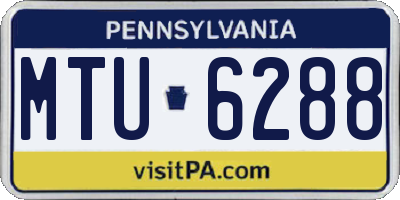 PA license plate MTU6288