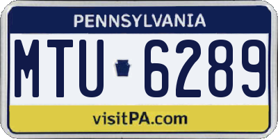 PA license plate MTU6289