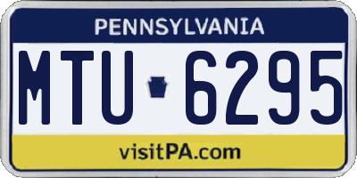 PA license plate MTU6295