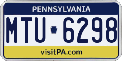 PA license plate MTU6298