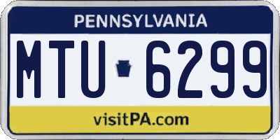 PA license plate MTU6299