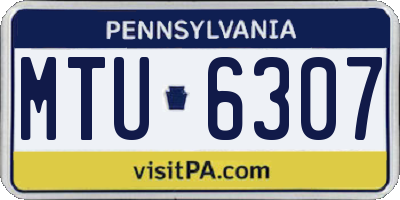 PA license plate MTU6307