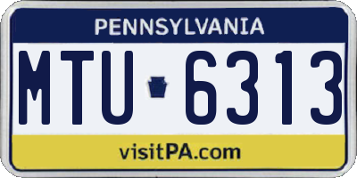 PA license plate MTU6313
